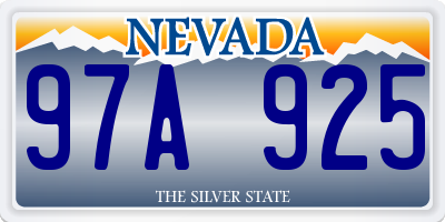 NV license plate 97A925
