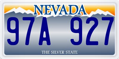 NV license plate 97A927