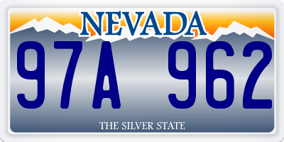 NV license plate 97A962