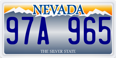NV license plate 97A965
