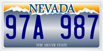 NV license plate 97A987