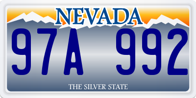 NV license plate 97A992
