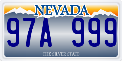 NV license plate 97A999