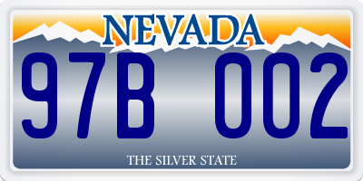 NV license plate 97B002