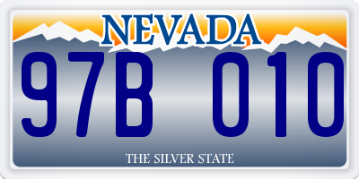 NV license plate 97B010