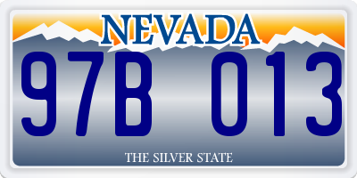 NV license plate 97B013