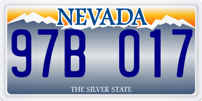NV license plate 97B017