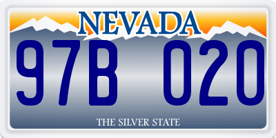 NV license plate 97B020
