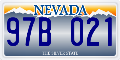 NV license plate 97B021
