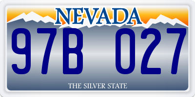 NV license plate 97B027