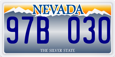 NV license plate 97B030