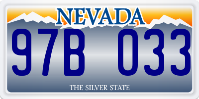 NV license plate 97B033