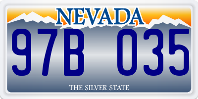 NV license plate 97B035