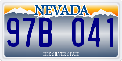 NV license plate 97B041