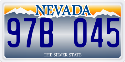 NV license plate 97B045
