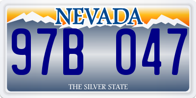 NV license plate 97B047