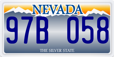 NV license plate 97B058