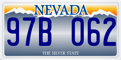 NV license plate 97B062