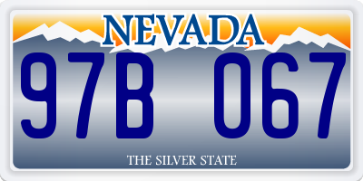 NV license plate 97B067