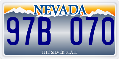NV license plate 97B070