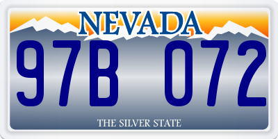 NV license plate 97B072