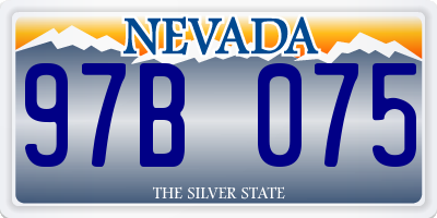 NV license plate 97B075
