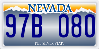 NV license plate 97B080