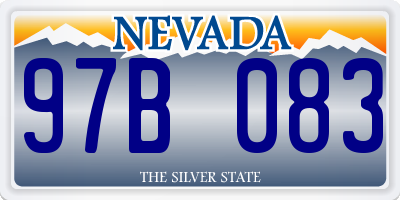 NV license plate 97B083