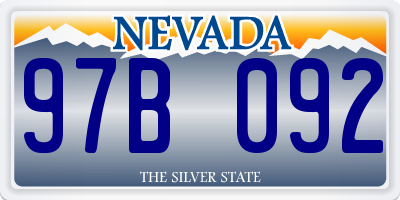 NV license plate 97B092