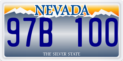 NV license plate 97B100