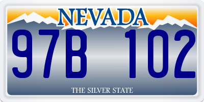NV license plate 97B102
