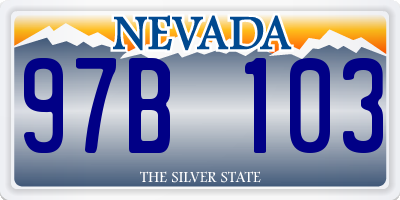 NV license plate 97B103