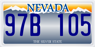 NV license plate 97B105