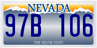 NV license plate 97B106
