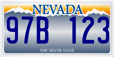 NV license plate 97B123