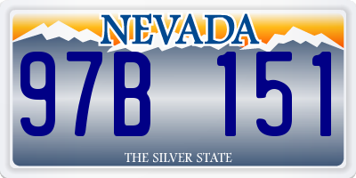 NV license plate 97B151