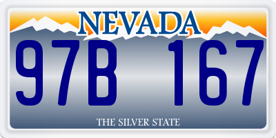 NV license plate 97B167
