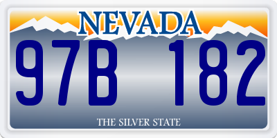 NV license plate 97B182