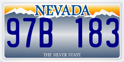 NV license plate 97B183