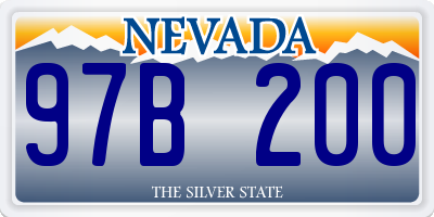 NV license plate 97B200
