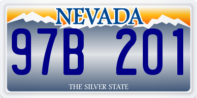 NV license plate 97B201