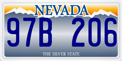 NV license plate 97B206