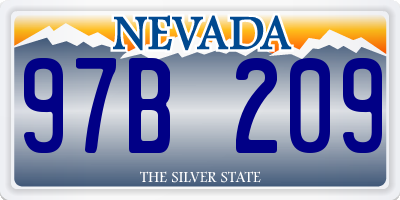 NV license plate 97B209