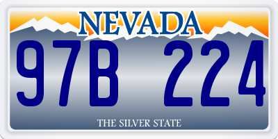 NV license plate 97B224