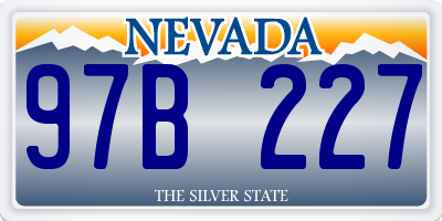 NV license plate 97B227