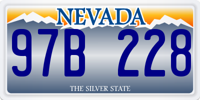 NV license plate 97B228