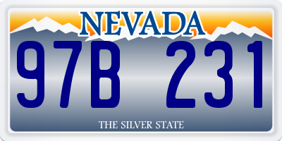 NV license plate 97B231