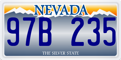 NV license plate 97B235