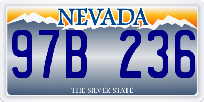 NV license plate 97B236
