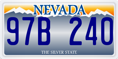 NV license plate 97B240